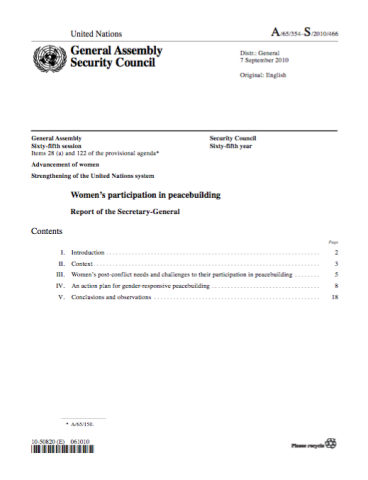 Women Peacebuilding SC Report